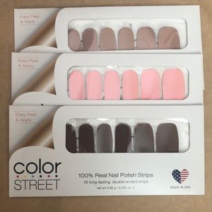 Color Street Nail Polish Bundle Charleston Blush, Giza Sands and Upper East Side